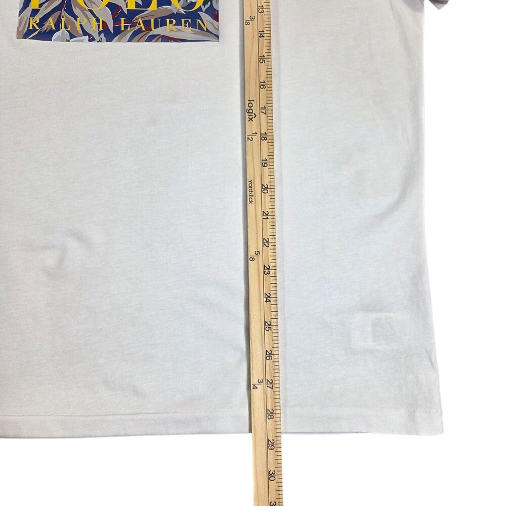 Polo Ralph Lauren Mens Large Classic Fit White Floral Print T Shirt Short Sleeve - Picture 8 of 9